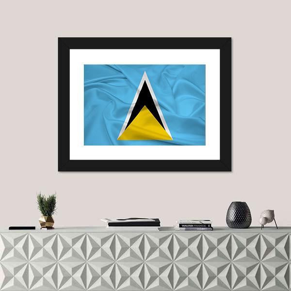 Waving Saint Lucia Flag Canvas Wall Art-1 Piece-Framed Print-20" x 16"-Tiaracle