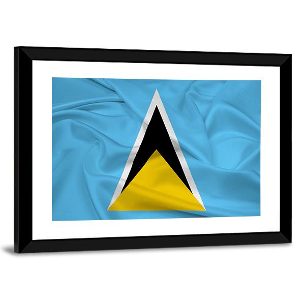 Waving Saint Lucia Flag Canvas Wall Art-5 Horizontal-Gallery Wrap-22" x 12"-Tiaracle