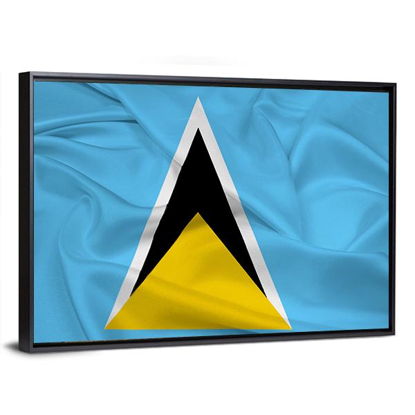 Waving Saint Lucia Flag Canvas Wall Art-5 Horizontal-Gallery Wrap-22" x 12"-Tiaracle