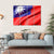 Waving Taiwan Flag Canvas Wall Art-4 Horizontal-Gallery Wrap-34" x 24"-Tiaracle