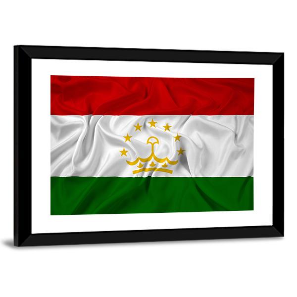 Waving Tajikistan Flag Canvas Wall Art-5 Horizontal-Gallery Wrap-22" x 12"-Tiaracle