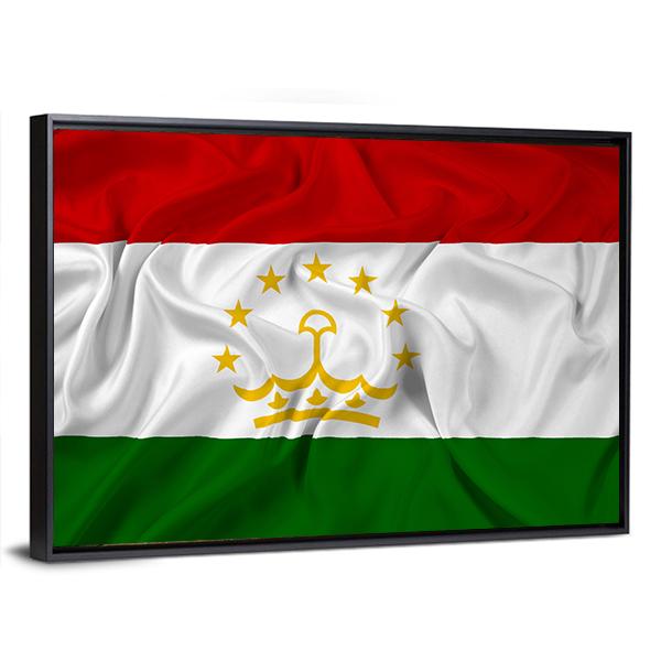 Waving Tajikistan Flag Canvas Wall Art-5 Horizontal-Gallery Wrap-22" x 12"-Tiaracle