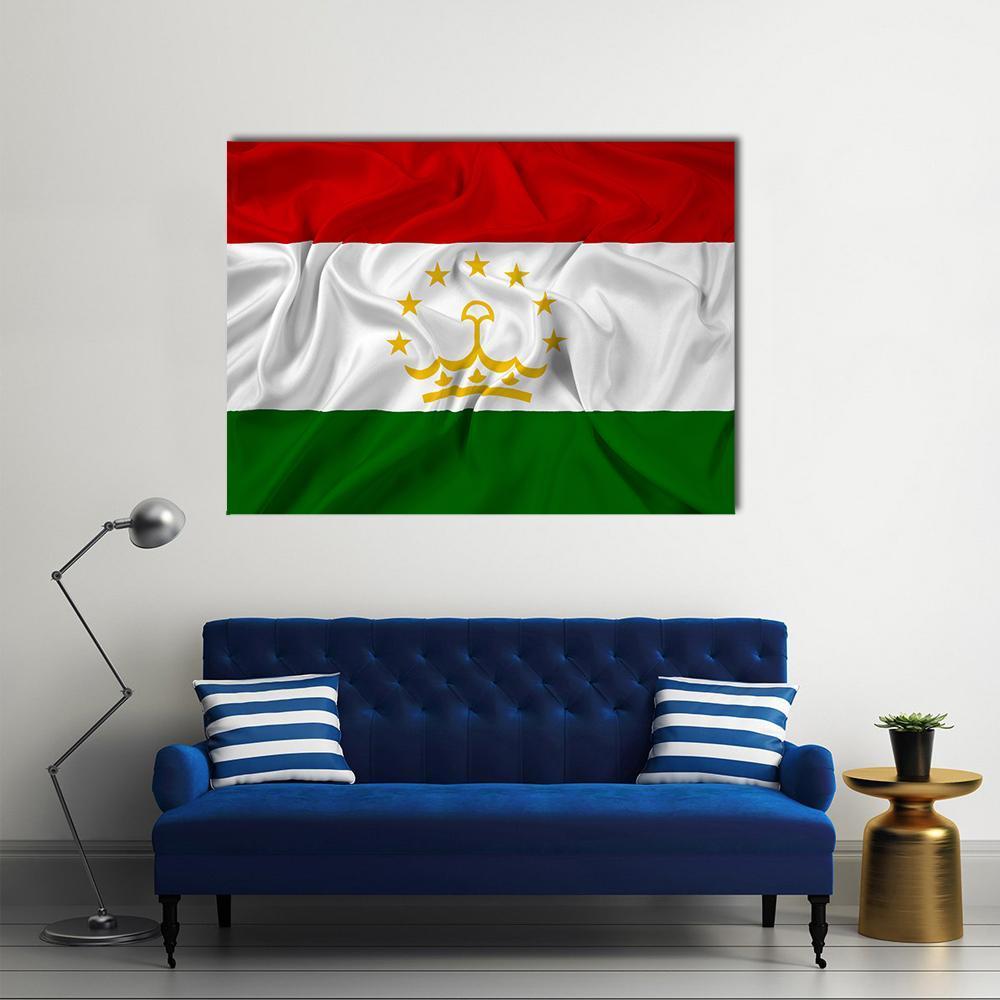Waving Tajikistan Flag Canvas Wall Art-1 Piece-Gallery Wrap-36" x 24"-Tiaracle