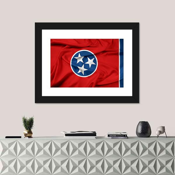 Waving Tennessee Flag Canvas Wall Art-1 Piece-Framed Print-20" x 16"-Tiaracle