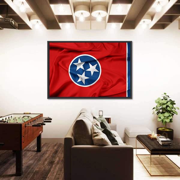 Waving Tennessee Flag Canvas Wall Art-5 Horizontal-Gallery Wrap-22" x 12"-Tiaracle