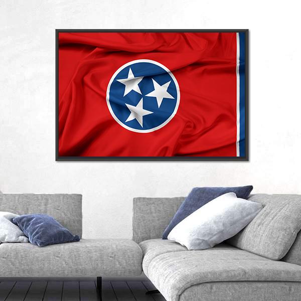 Waving Tennessee Flag Canvas Wall Art-5 Horizontal-Gallery Wrap-22" x 12"-Tiaracle