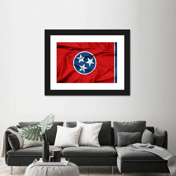 Waving Tennessee Flag Canvas Wall Art-5 Horizontal-Gallery Wrap-22" x 12"-Tiaracle