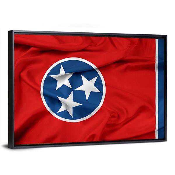 Waving Tennessee Flag Canvas Wall Art-5 Horizontal-Gallery Wrap-22" x 12"-Tiaracle