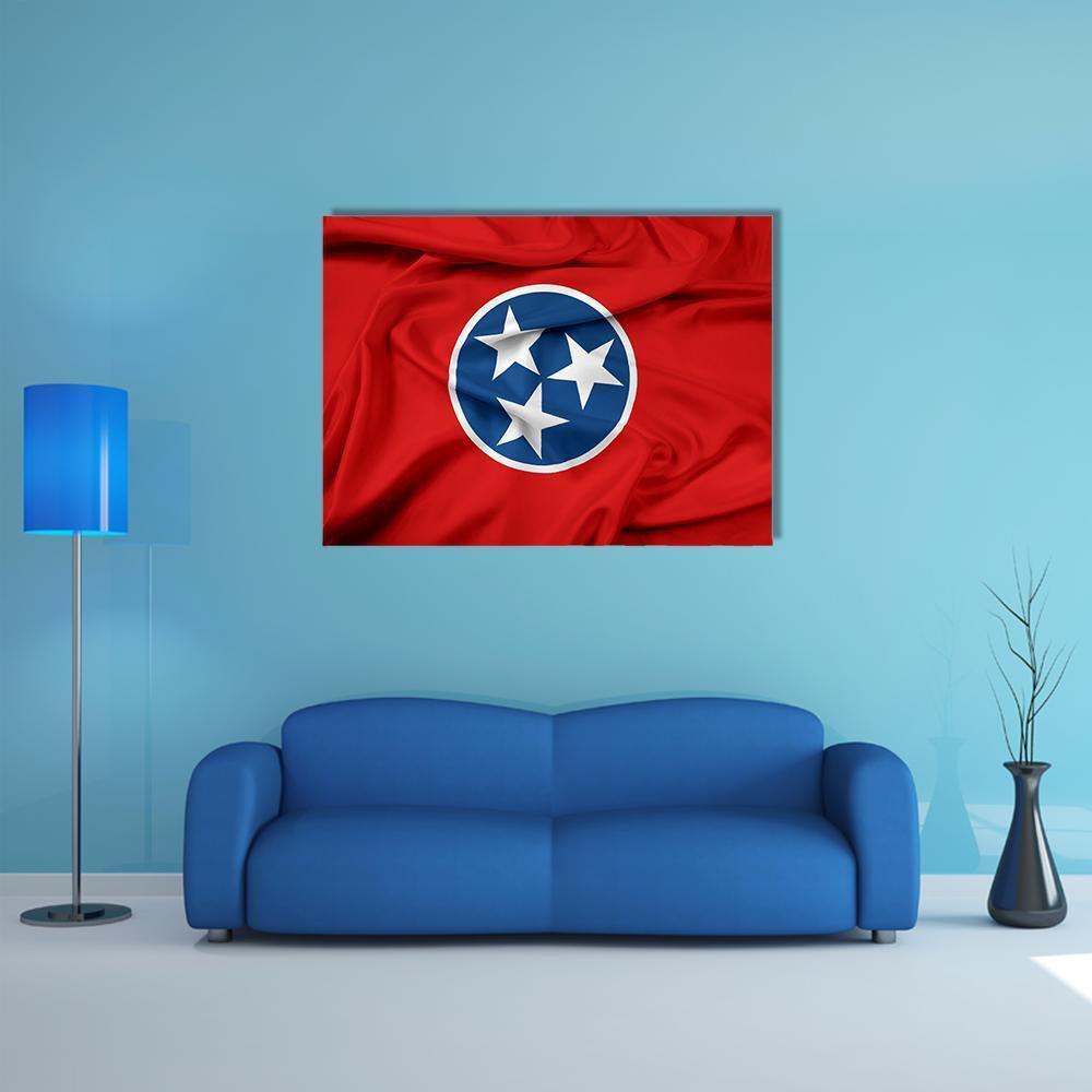 Waving Tennessee Flag Canvas Wall Art-1 Piece-Gallery Wrap-48" x 32"-Tiaracle