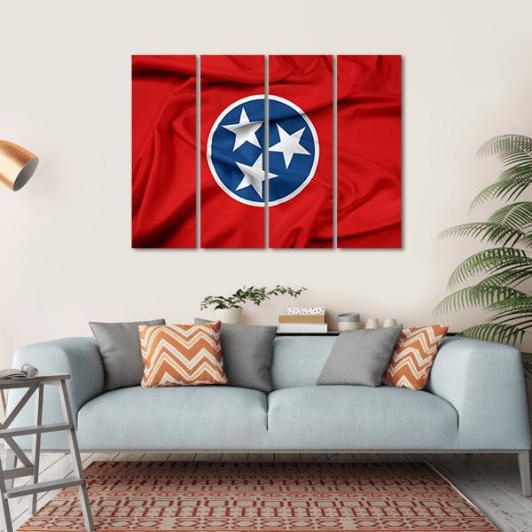 Waving Tennessee Flag Canvas Wall Art-4 Horizontal-Gallery Wrap-34" x 24"-Tiaracle
