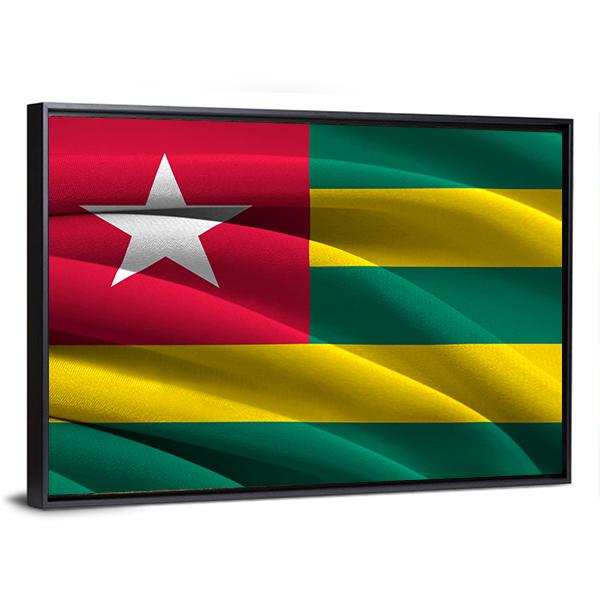 Waving Togo Flag Canvas Wall Art-3 Horizontal-Gallery Wrap-25" x 16"-Tiaracle