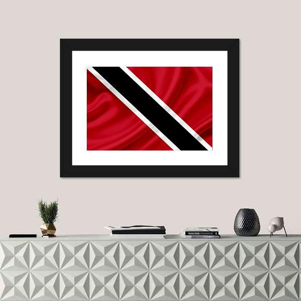 Waving Trinidad &amp; Tobago Flag Canvas Wall Art-5 Horizontal-Gallery Wrap-22" x 12"-Tiaracle