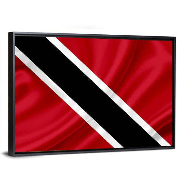 Waving Trinidad & Tobago Flag Canvas Wall Art-5 Horizontal-Gallery Wrap-22" x 12"-Tiaracle
