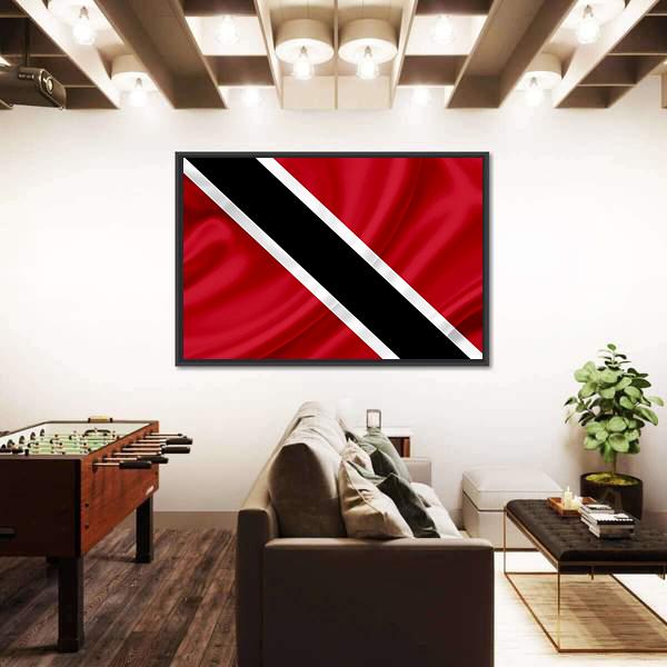 Waving Trinidad & Tobago Flag Panoramic Canvas Wall Art-1 Piece-36" x 12"-Tiaracle