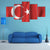 Waving Turkish Flag Canvas Wall Art-1 Piece-Gallery Wrap-48" x 32"-Tiaracle