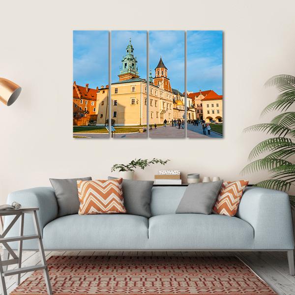 Wawel Castle In Krakow Canvas Wall Art-4 Horizontal-Gallery Wrap-34" x 24"-Tiaracle