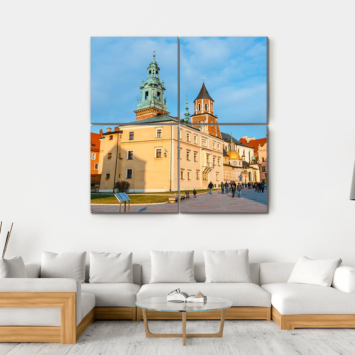 Wawel Castle In Krakow Canvas Wall Art-4 Square-Gallery Wrap-17" x 17"-Tiaracle