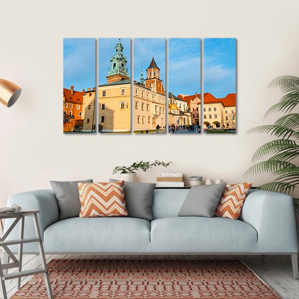 Wawel Castle In Krakow Canvas Wall Art-5 Horizontal-Gallery Wrap-22" x 12"-Tiaracle