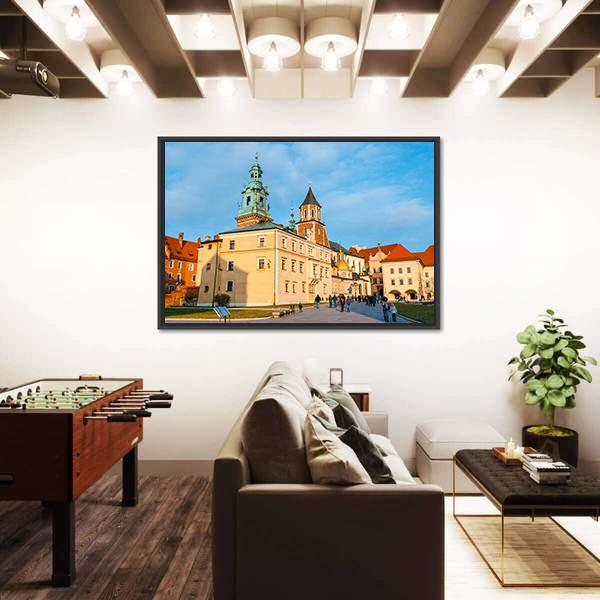 Wawel Castle In Krakow Canvas Wall Art-3 Horizontal-Gallery Wrap-25" x 16"-Tiaracle