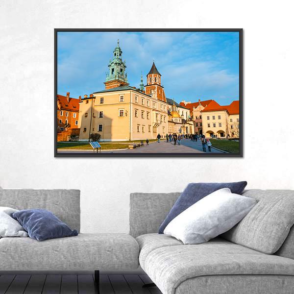 Wawel Castle In Krakow Canvas Wall Art-5 Horizontal-Gallery Wrap-22" x 12"-Tiaracle