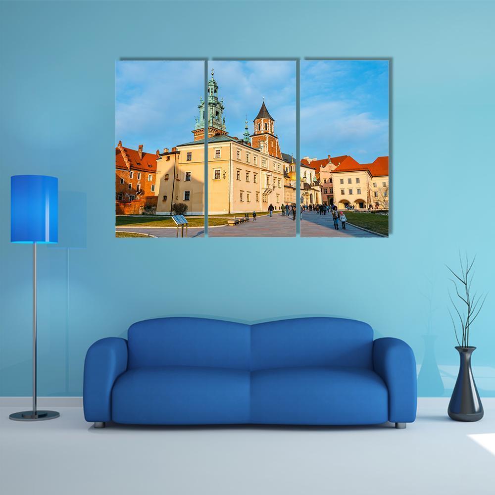 Wawel Castle In Krakow Canvas Wall Art-3 Horizontal-Gallery Wrap-37" x 24"-Tiaracle