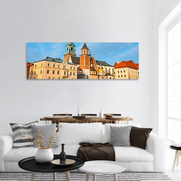 Wawel Castle In Krakow Panoramic Canvas Wall Art-1 Piece-36" x 12"-Tiaracle