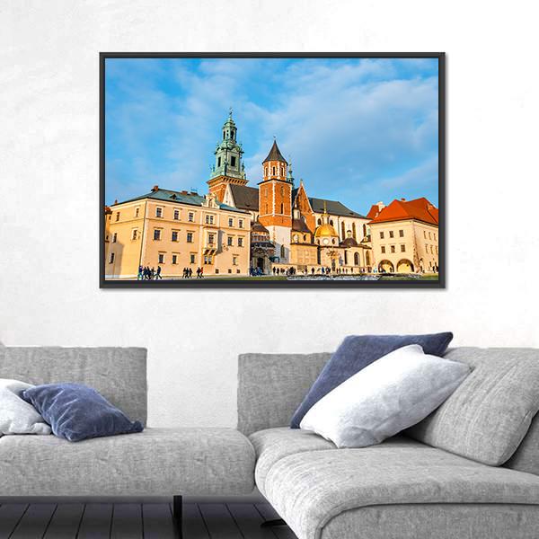 Wawel Castle In Krakow Panoramic Canvas Wall Art-1 Piece-36" x 12"-Tiaracle