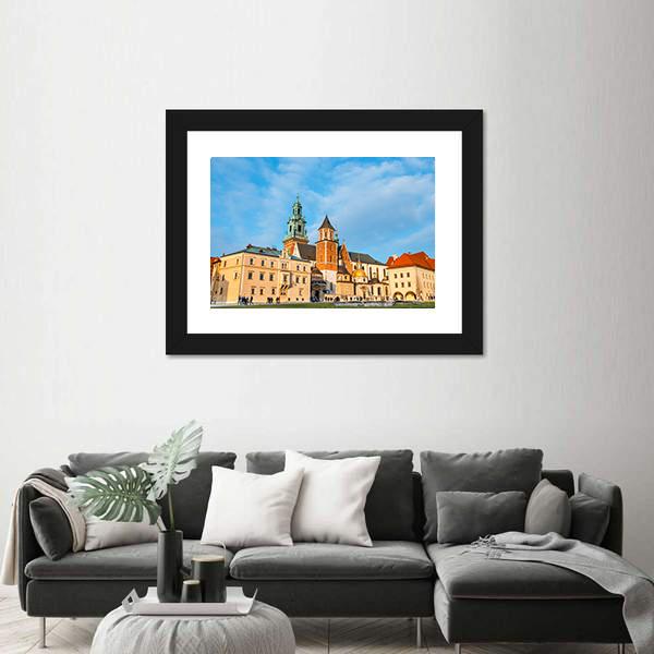 Wawel Castle In Krakow Panoramic Canvas Wall Art-1 Piece-36" x 12"-Tiaracle