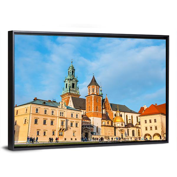 Wawel Castle In Krakow Panoramic Canvas Wall Art-1 Piece-36" x 12"-Tiaracle
