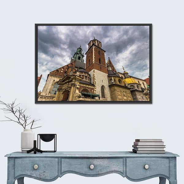 Wawel Cathedral In Old Town Of Krakow Canvas Wall Art-1 Piece-Floating Frame-24" x 16"-Tiaracle