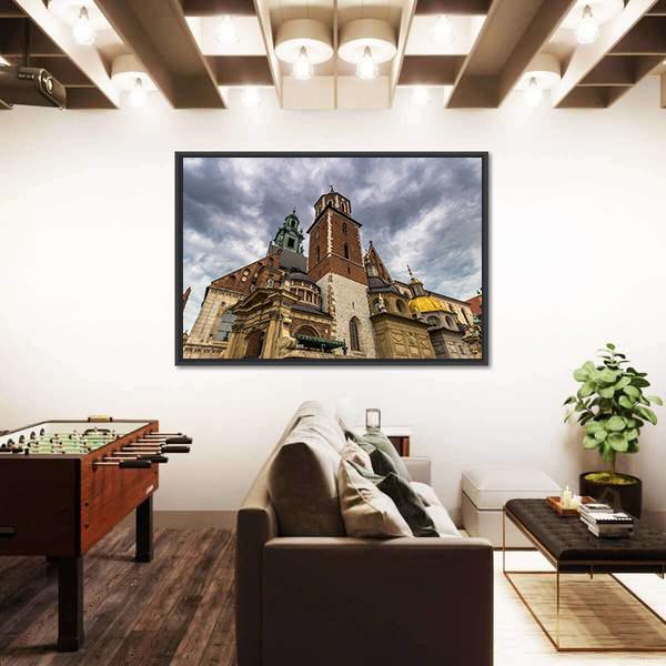 Wawel Cathedral In Old Town Of Krakow Canvas Wall Art-3 Horizontal-Gallery Wrap-25" x 16"-Tiaracle
