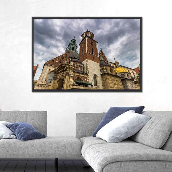 Wawel Cathedral In Old Town Of Krakow Canvas Wall Art-3 Horizontal-Gallery Wrap-25" x 16"-Tiaracle