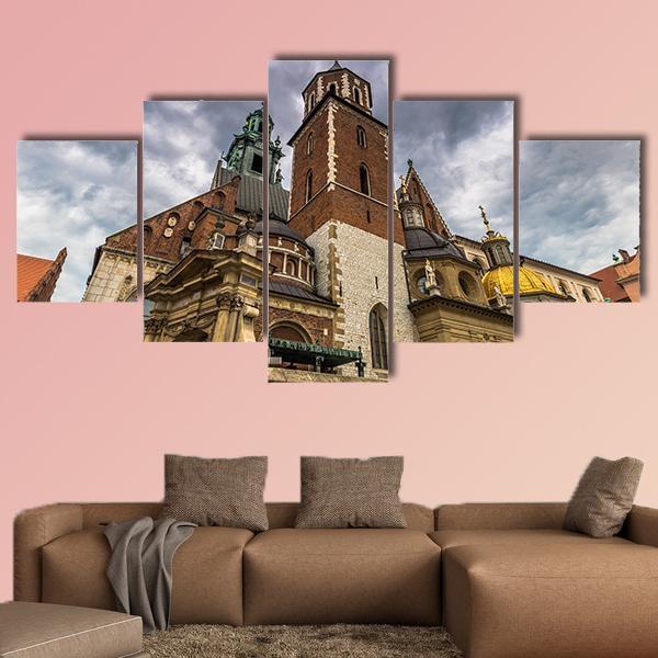 Wawel Cathedral In Old Town Of Krakow Canvas Wall Art-5 Star-Gallery Wrap-62" x 32"-Tiaracle