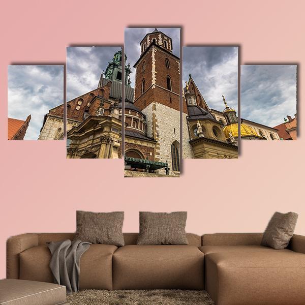 Wawel Cathedral In Old Town Of Krakow Canvas Wall Art-3 Horizontal-Gallery Wrap-25" x 16"-Tiaracle