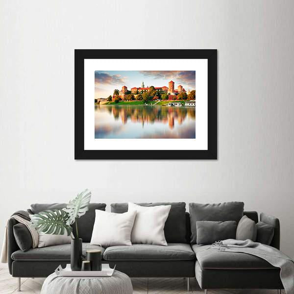 Wawel Hill With Castle Canvas Wall Art-3 Horizontal-Gallery Wrap-25" x 16"-Tiaracle