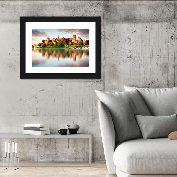 Wawel Hill With Castle Canvas Wall Art-3 Horizontal-Gallery Wrap-25" x 16"-Tiaracle
