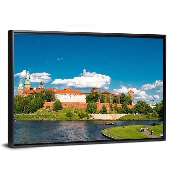 Wawel In Krakow Poland Canvas Wall Art-3 Horizontal-Gallery Wrap-25" x 16"-Tiaracle