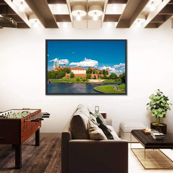 Wawel In Krakow Poland Canvas Wall Art-3 Horizontal-Gallery Wrap-25" x 16"-Tiaracle