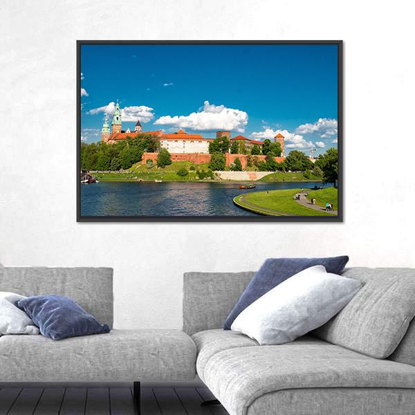 Wawel In Krakow Poland Canvas Wall Art-3 Horizontal-Gallery Wrap-25" x 16"-Tiaracle