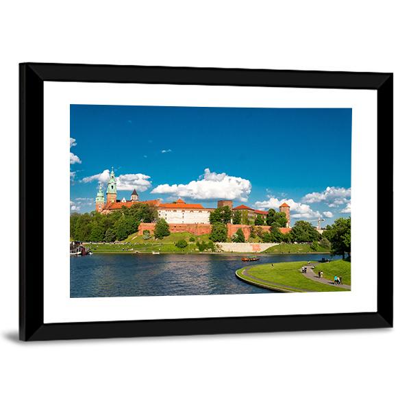 Wawel In Krakow Poland Canvas Wall Art-3 Horizontal-Gallery Wrap-25" x 16"-Tiaracle