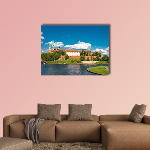 Wawel In Krakow Poland Canvas Wall Art-1 Piece-Gallery Wrap-48" x 32"-Tiaracle