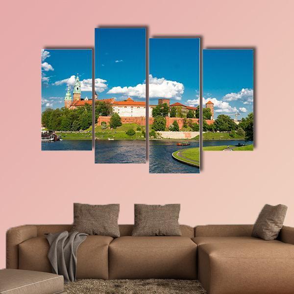 Wawel In Krakow Poland Canvas Wall Art-4 Pop-Gallery Wrap-50" x 32"-Tiaracle