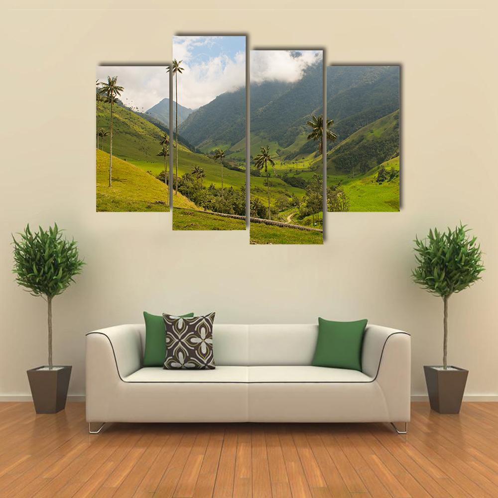 Wax Palm Trees Of Cocora Valley Canvas Wall Art-4 Pop-Gallery Wrap-50&quot; x 32&quot;-Tiaracle