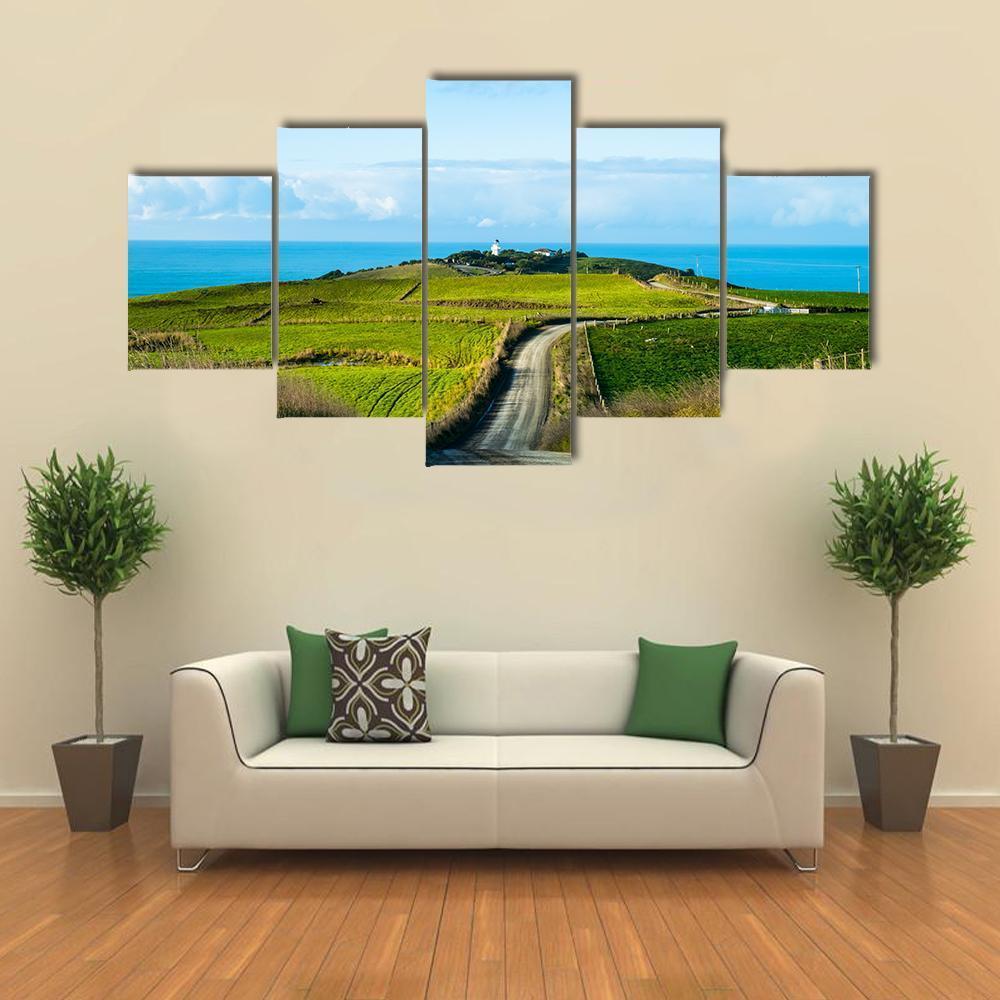 Way In A Rural Area In New Zealand Canvas Wall Art-5 Star-Gallery Wrap-62" x 32"-Tiaracle