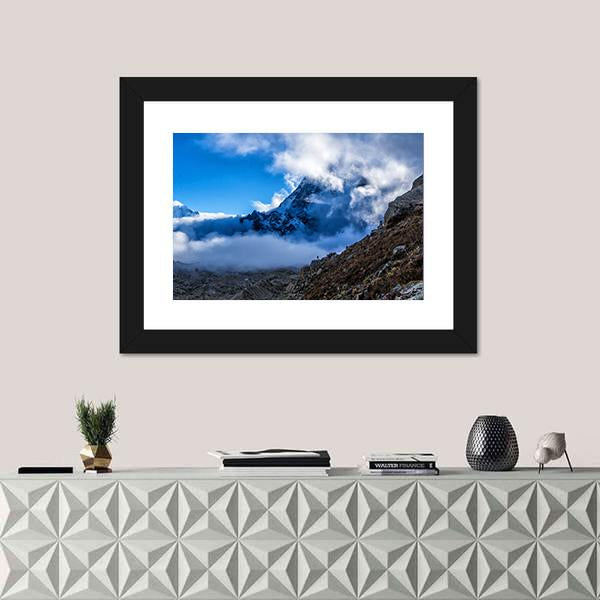 Way To Everest Base Camp Canvas Wall Art-1 Piece-Framed Print-20" x 16"-Tiaracle