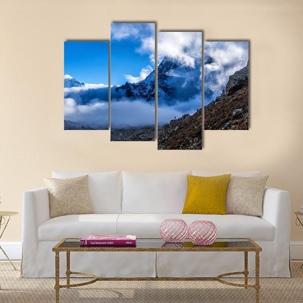 Way To Everest Base Camp Canvas Wall Art-4 Pop-Gallery Wrap-50" x 32"-Tiaracle