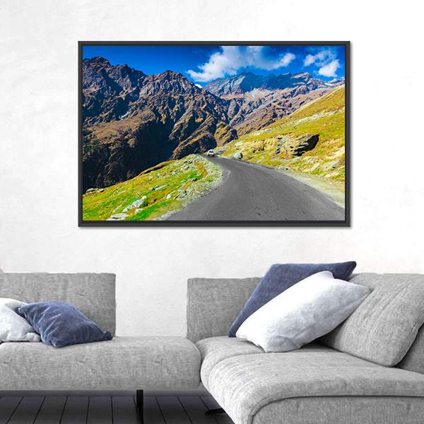 Way To Himalaya From The Road Canvas Wall Art-3 Horizontal-Gallery Wrap-25" x 16"-Tiaracle