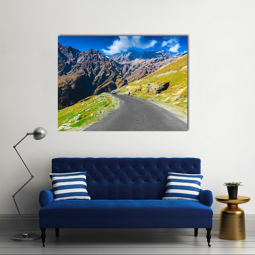 Way To Himalaya From The Road Canvas Wall Art-1 Piece-Gallery Wrap-48" x 32"-Tiaracle