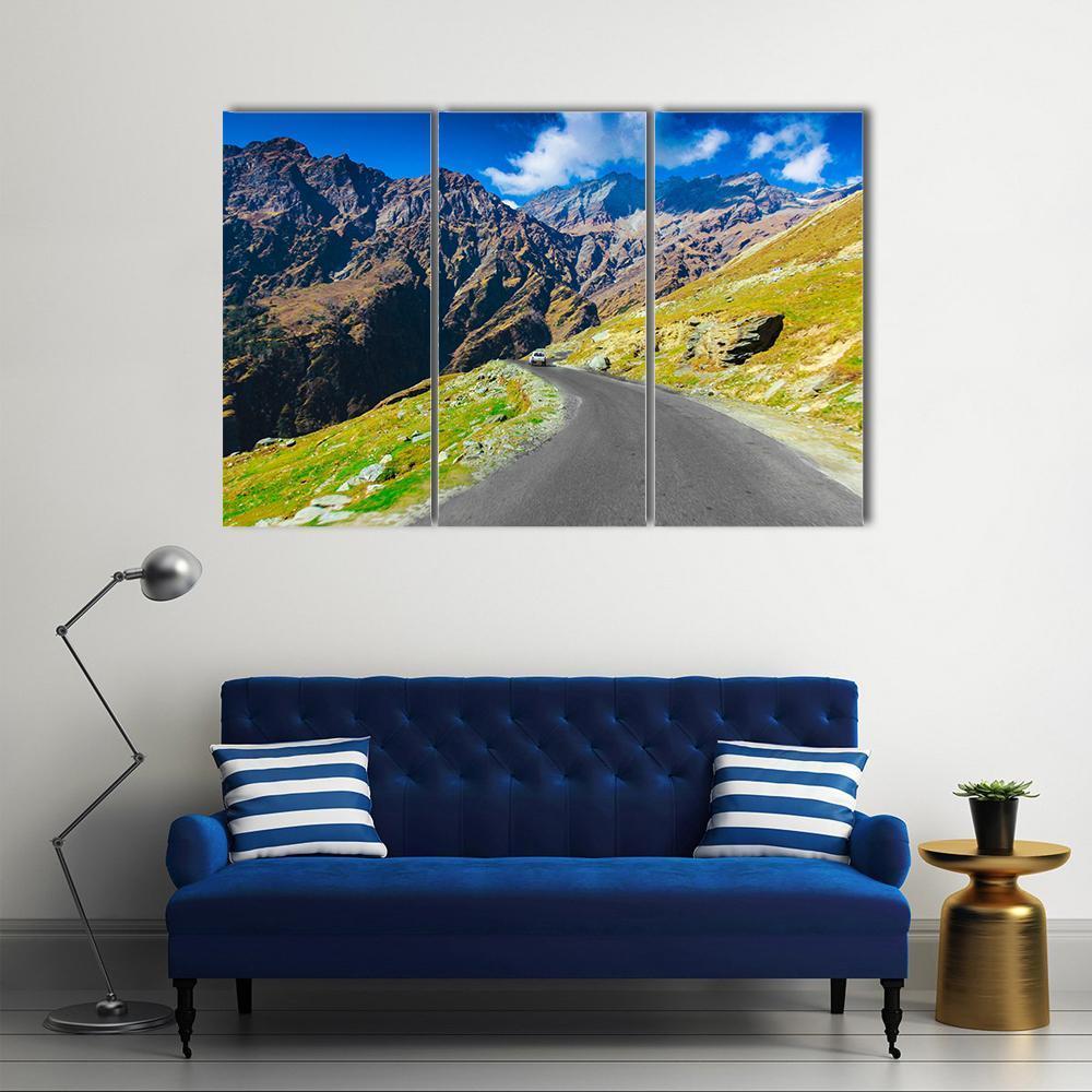 Way To Himalaya From The Road Canvas Wall Art-3 Horizontal-Gallery Wrap-37" x 24"-Tiaracle