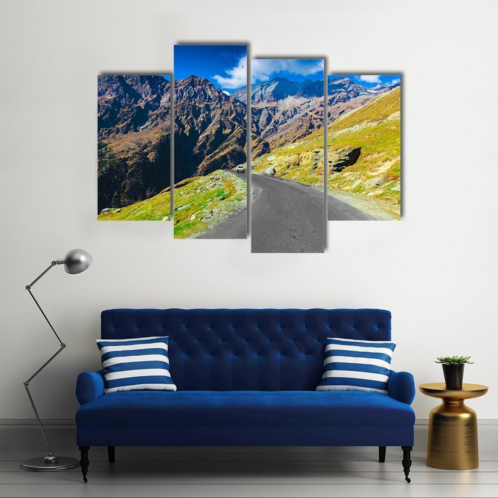 Way To Himalaya From The Road Canvas Wall Art-4 Pop-Gallery Wrap-50" x 32"-Tiaracle